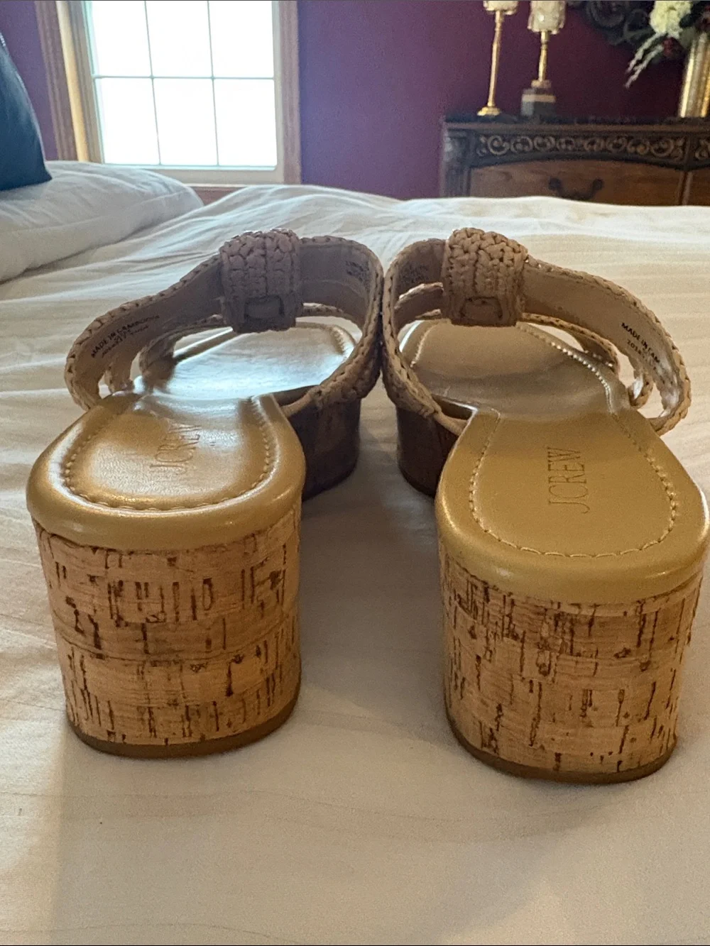 J. Crew Beige Woven Triple-Strap Slide Sandals